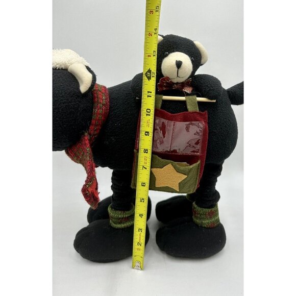 Vtg Black Bear & Cub Plush Christmas Advent Countdown Calendar Kitschy Core 14" - Picture 9 of 10